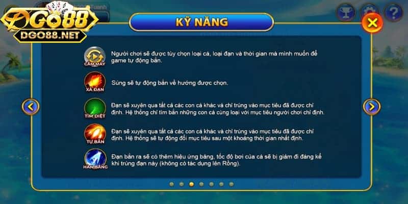 Các tính năng đặc biệt và quan trọng trong bắn cá Go88