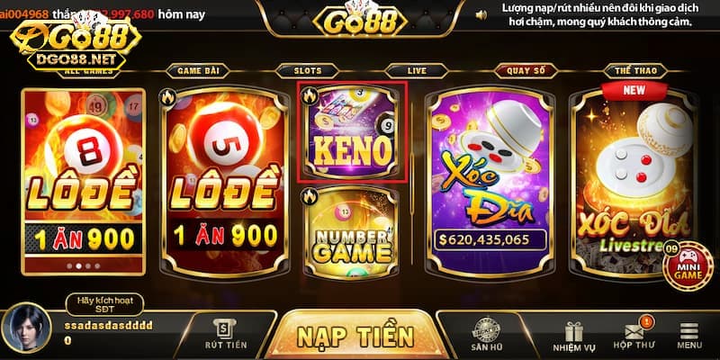 Giới thiệu về game Keno Go88 là gì